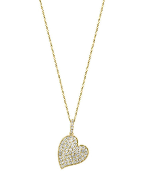 EFFY® Diamond Heart Pavé 18" Pendant Necklace (3/4 ct. t.w.) in 14k Gold