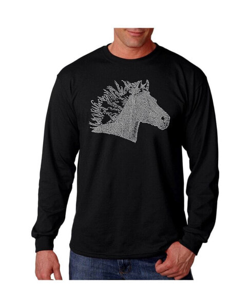 Men's Word Art - Horse Mane Long Sleeve T-Shirt