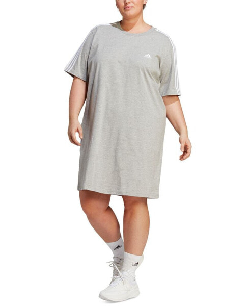 Plus Size Essentials 3-Stripes Boyfriend T-Shirt Dress