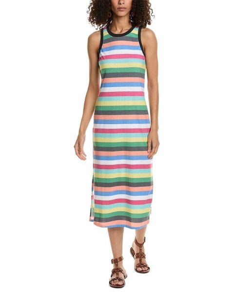 Sol Angeles Samba Stripe Midi Dress Women's White L