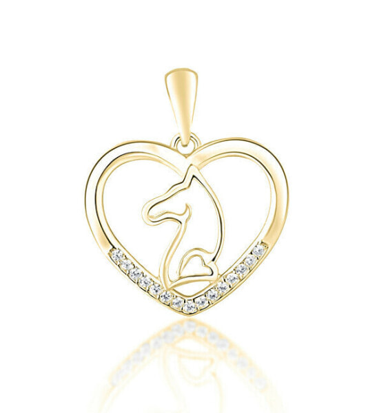 Gold-plated heart pendant with zircons SVLP0754XF6GO00