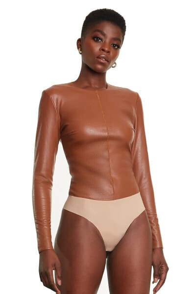 Commando Faux Leather Longsleeve Crew Bodysuit - BDS302