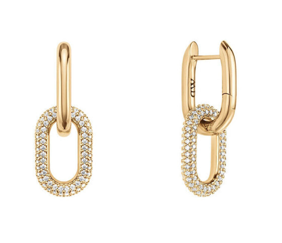 Luxury gold-plated earrings 2 in 1 Crystal Link DW00400594