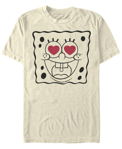 Men's SpongeBob Line Face Short Sleeve Crew T-shirt