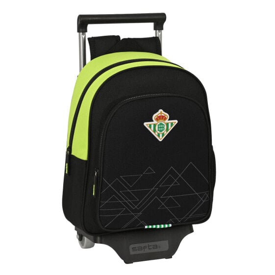 School Rucksack with Wheels Real Betis Balompié Black Lime 28 x 34 x 10 cm