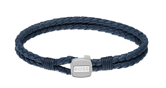 Stylish blue leather bracelet 1580293