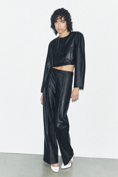 FAUX LEATHER TROUSERS