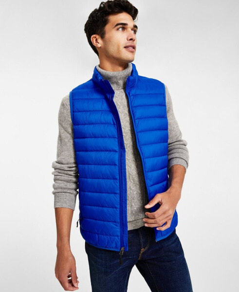 Men's Quilted Packable Puffer Vest, Created for Macy's