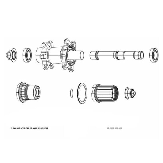 SRAM Rear Wheel Axle MTH 746 Cassette/Nuts/End Caps Axe