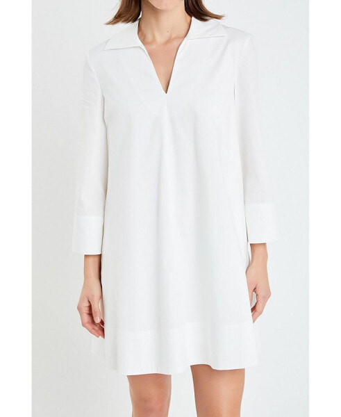 Women's A-Line Kaftan Collar Dress