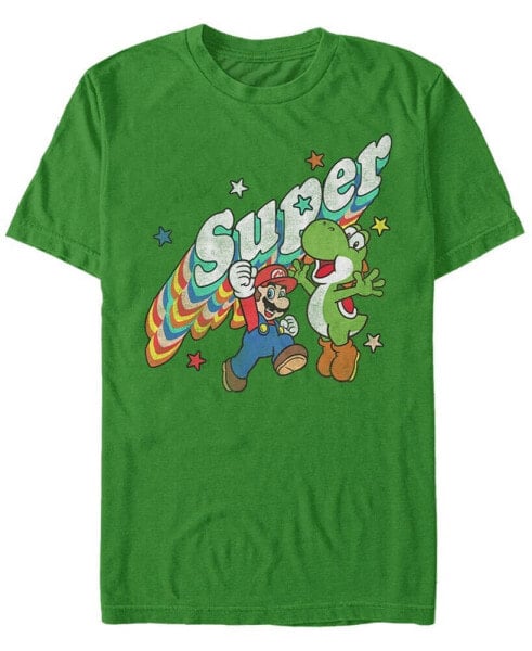 Nintendo Men's Super Mario Super Friends Mario Yoshi Short Sleeve T-Shirt