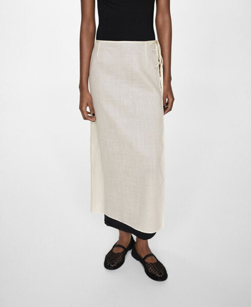 Women's Slit Detail Ramio Pareo Skirt