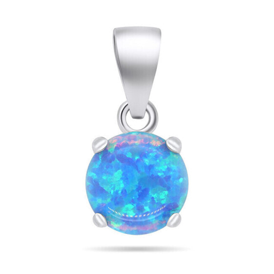 Charming silver pendant with blue opal PT76WB