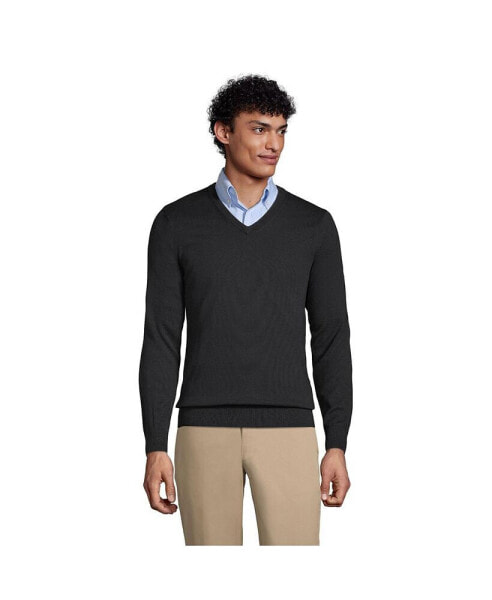 Men's School Uniform Cotton Modal Fine Gauge V-neck Sweater