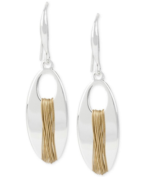 Two-Tone Wire-Wrapped Drop Earrings