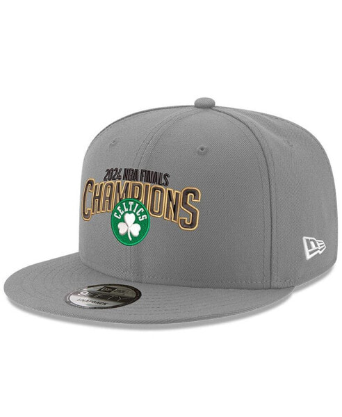 Men's Gray Boston Celtics 2024 NBA Finals Champions Arched 9FIFTY Snapback Hat