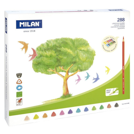MILAN Box 288 Triangular Pencils In 12 Colours
