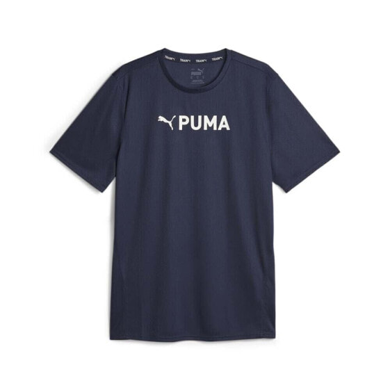 Puma Fit Ultrabreathe Logo Crew Neck Short Sleeve T-Shirt Mens Blue Casual Tops