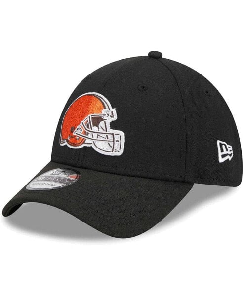 Men's Black Cleveland Browns Main 39THIRTY Flex Hat