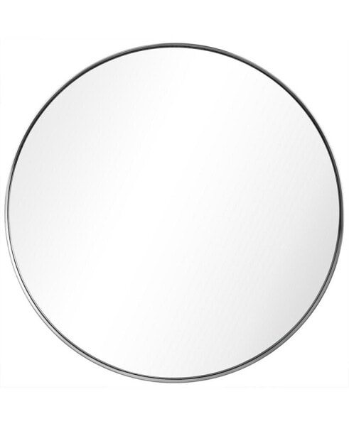 Ultra Brushed Stainless Steel Round Wall Mirror, 30" x 30"