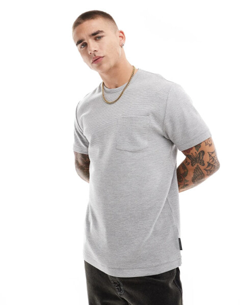 French Connection classic pocket t-shirt in grey melange