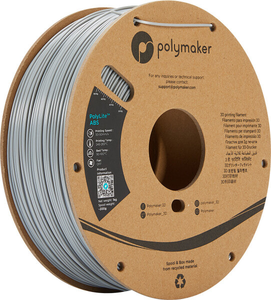 ABS-пластик Polymaker PolyLite 1.75 мм 1000 г серый 1 шт.