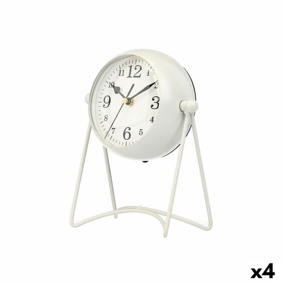 Часы настольные Белый Металл 15,5 x 20 x 11 см (4 шт) Gift Decor