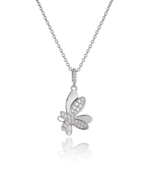 Classicharms pave Butterfly Pendant Necklace