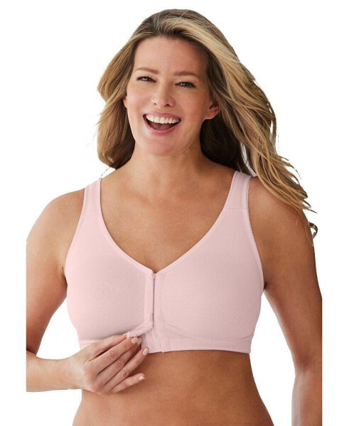 Бюстгальтер без косточек Comfort Choice для больших размеров Plus Size Front Hook Wireless Breathe Bra - 38 G, Белый