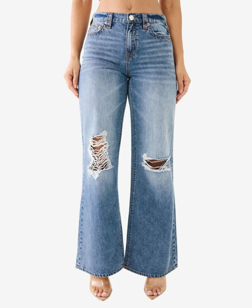 Women's Leila No Flap Wide Leg Jean