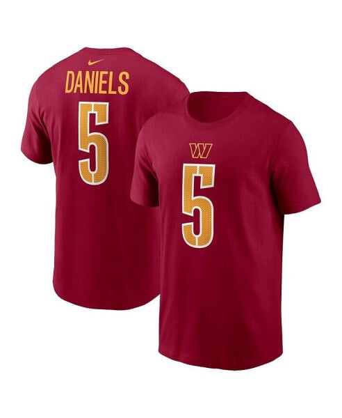 Men's Jayden Daniels Burgundy Washington Commanders 2024 NFL Draft First Round Pick Name Number T-Shirt