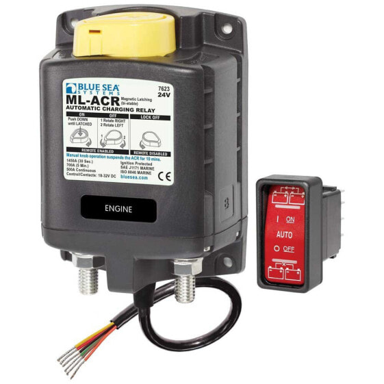 Электромонтажное реле BLUE SEA SYSTEMS 24V Manual Control Solenoid