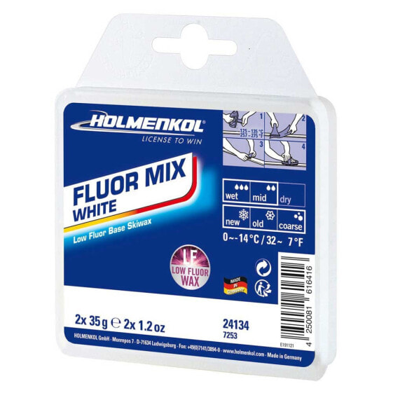 Мазь для беговых лыж Holmenkol Fluormix White 0°C/-14°C 2x35 гр