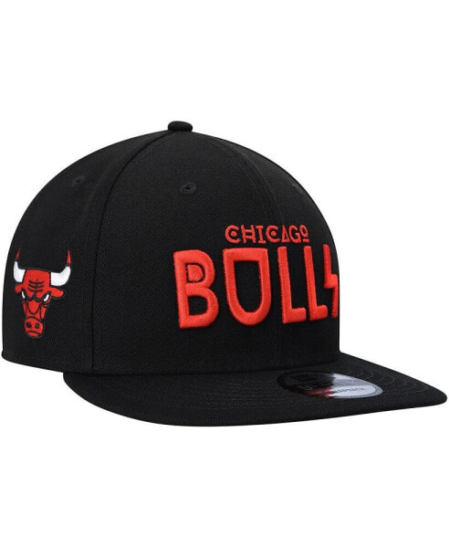Men's Black Chicago Bulls Rocker 9FIFTY Snapback Hat