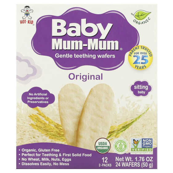 Хот Кид, Baby Mum-Mum, рисовые сухарики, 24 шт., 50 г (1,76 унции)