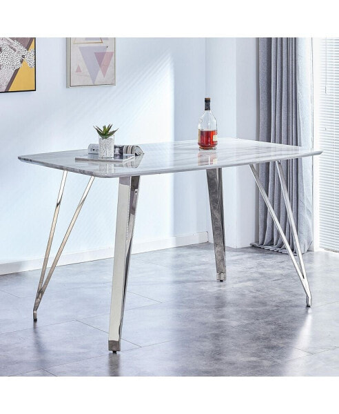 Bar table. Dining Table. Spacious MDF Top Dining Table with plating Legs - Perfect for Bars and Gatherings at Home