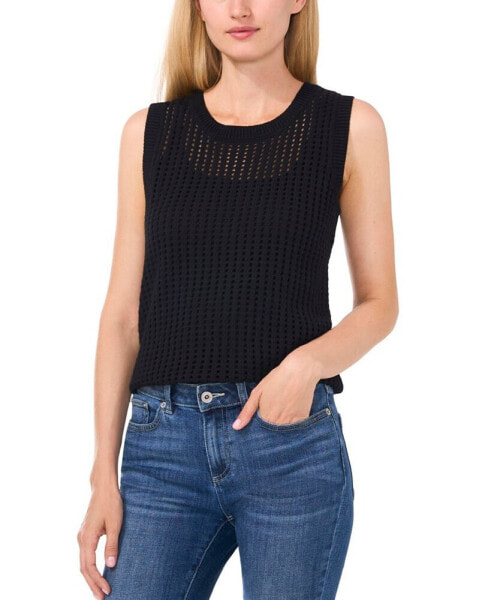 Women's Allover Pointelle Stitch Sweater Tank