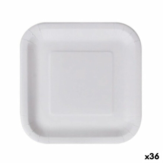 Посуда одноразовая Algon белая из картона квадратная 23 см (36 штук)