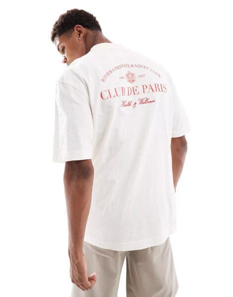 River Island club de sports t-shirt in ecru