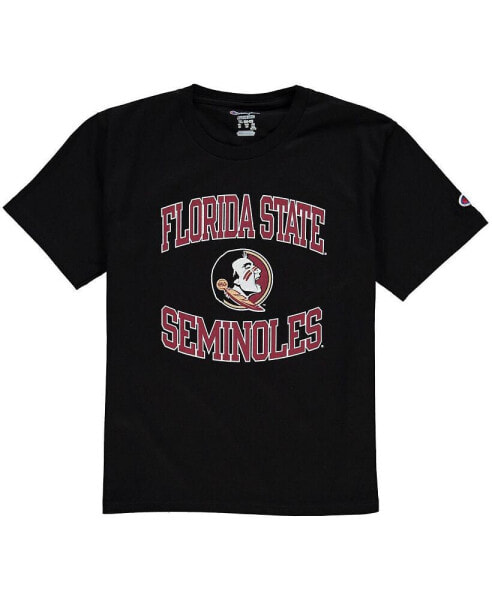 Big Boys Black Florida State Seminoles Circling Team Jersey T-shirt