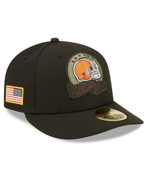 Men's Black Cleveland Browns 2022 Salute To Service Low Profile 59FIFTY Fitted Hat