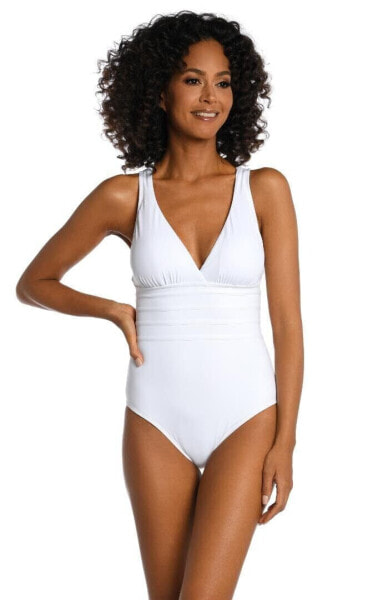 La Blanca Women Island Goddess Multi Strap Cross Back Swimsuit White 12