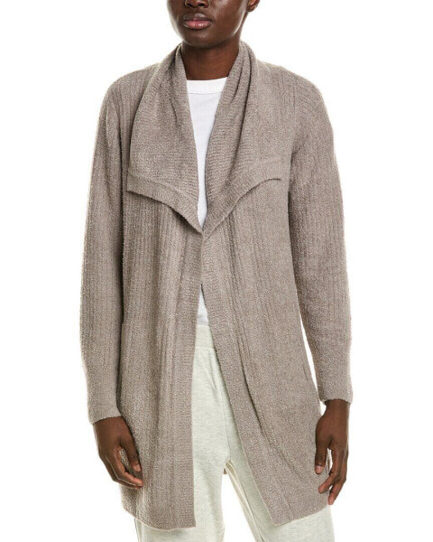 Barefoot Dreams Cozy Chic Light Ribbed Drape Cardigan Women's