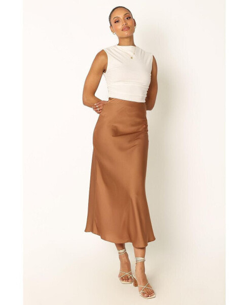 Nellie Satin Midi Skirt