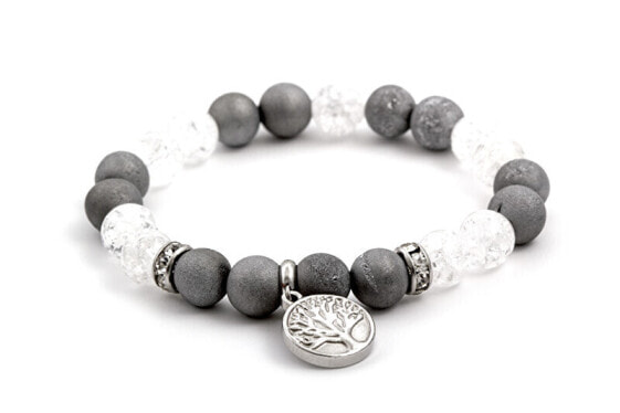 Agate and crystal bead bracelet MINK76 / 17