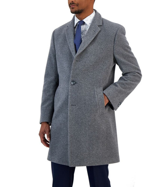 Men's Barge Classic Fit Wool/Cashmere Blend Solid Overcoat