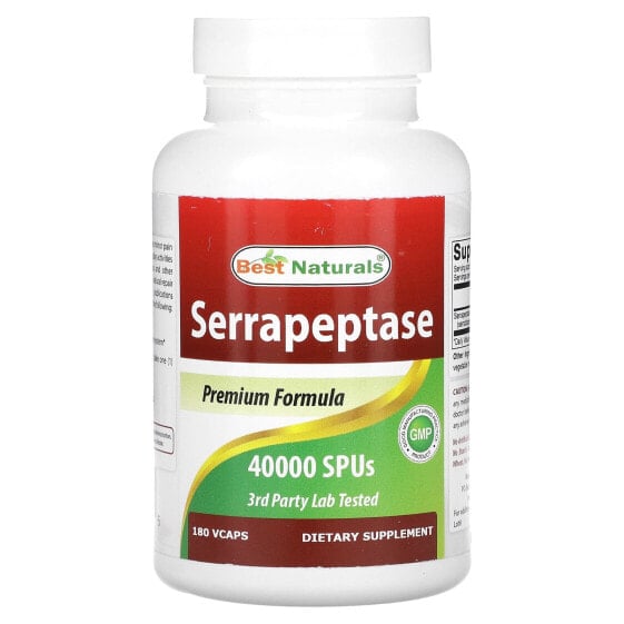 Serrapeptase, 40,000 SPUs, 180 VCAPS