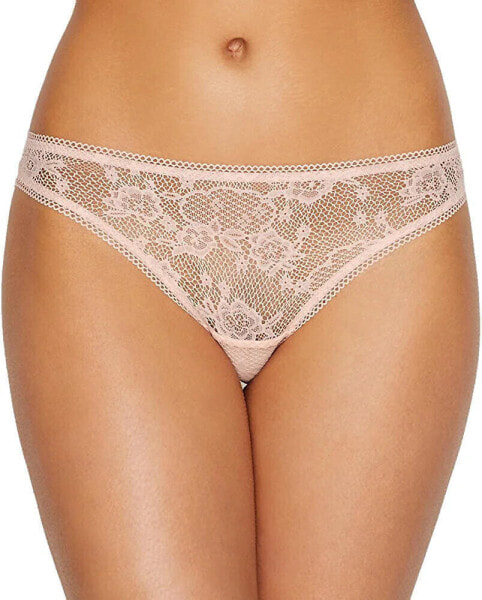 OnGossamer 289064 Women's Racy Lace Hip Bikini Panty, Blush, L