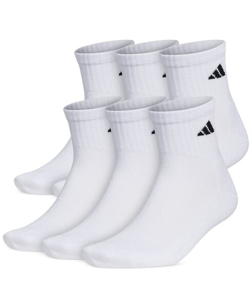Men's Cushioned Quarter Extended Size Socks, 6-Pack