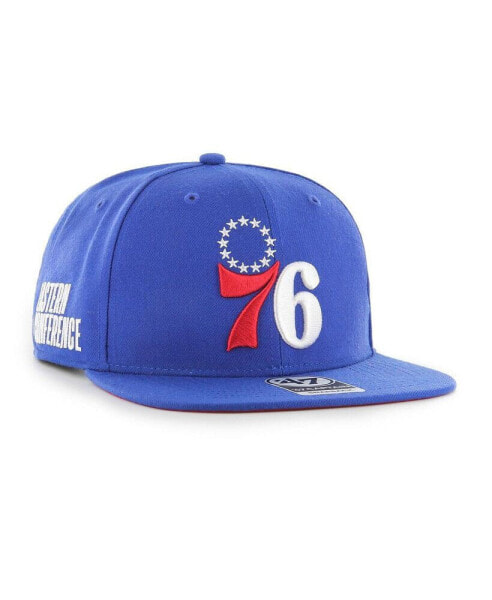 Бейсболка кепка мужская '47 Brand Philadelphia 76ers Royal Sure Shot Captain Snapback Hat